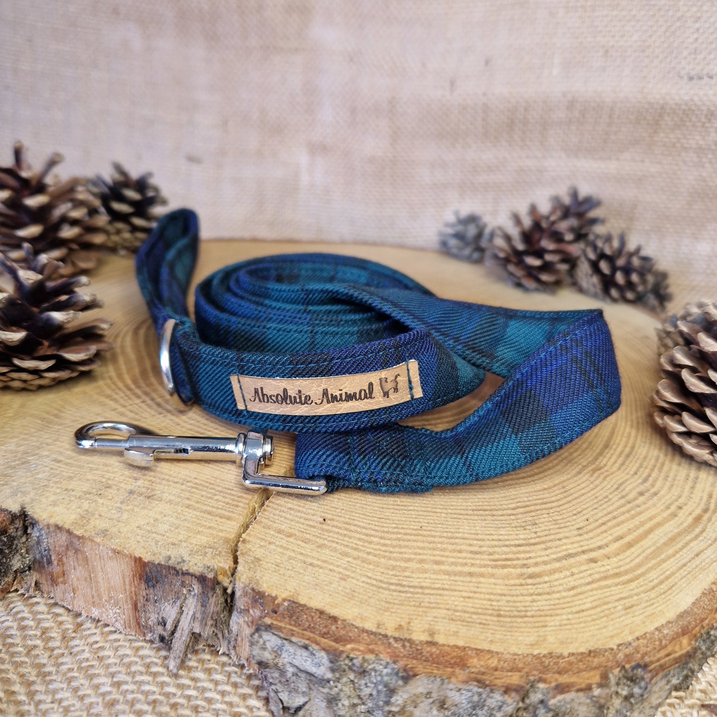 Lead - Navy Green Tartan