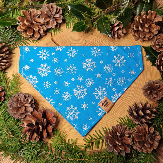 Christmas Bandana - Blue Snowflakes